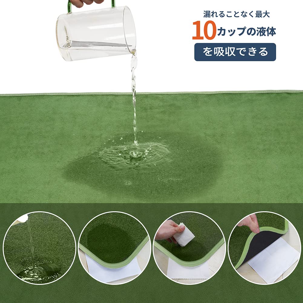 Washable Pet Pads for Dogs and Cats Pee Pet Machine Washable Set of - Pads, Mats, Quick-Drying, Non-Slip, Reusable, (Green, 182x182cm, 2)