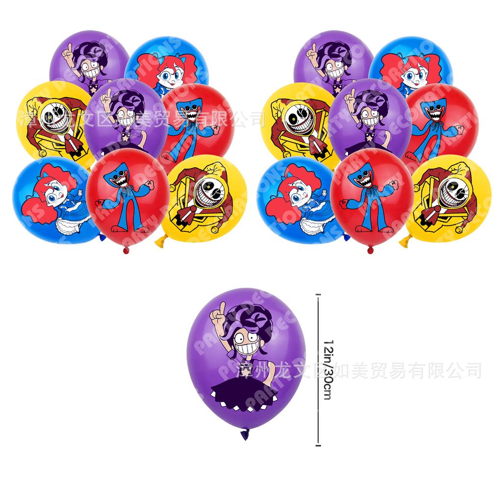 Poppy Playtime Birthday Party Decorations Kit, 5 Poppy Theme Cake Toppers, Balloons, Banner, Kids Game Party Supplies