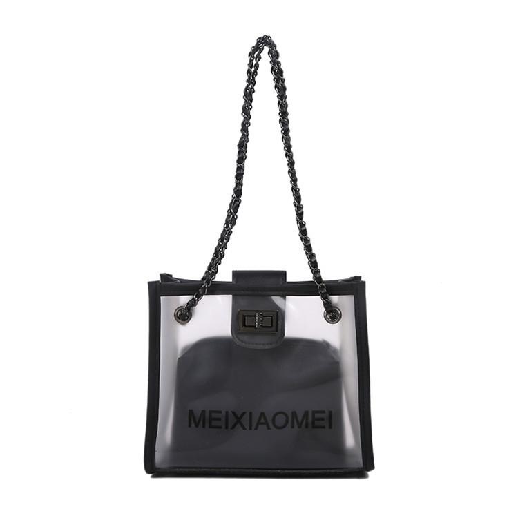 Pvc Small Shoulder Bag With Chain Strap For Daily Casual Wear