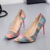 Shoe for Women 2025 Mixed-Color Women Pump High Heels 10 CM Single Shoes Female Summer Patent Leather Wedding Party Woman Shoes