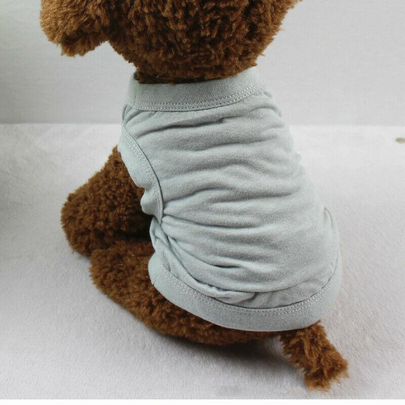 Plain Cotton Cat Dog Clothes Summer Small Medium Dogs Vest Pet T-shirt Clothing Solid Color Pet Vest