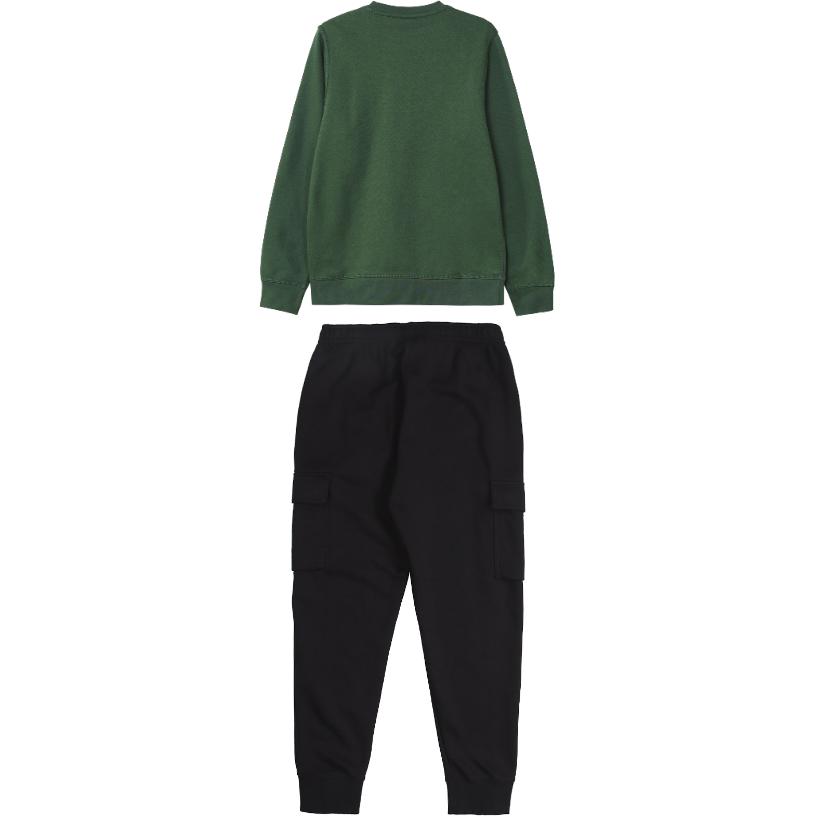 Nike Sportswear Club Fleece Solid Color Crewneck Pullover Sweatshirt And Warm Fleece Pants Casual Sports Set Men Sets 623459-341+CD3130-010