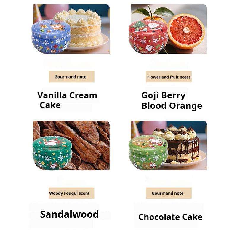 A Set of 8Pcs Christmas/Halloween Candle Sets, with Metal Cans with Lids, Suitable for DIY Crafts, Holiday Decorations, and Gifts Ristmas Candles