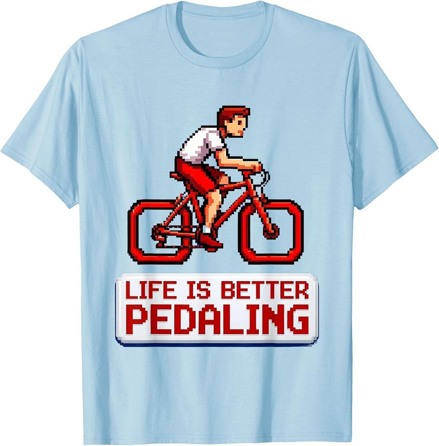 Life Is Better Pedaling Bicycle Design for Men Unisex T-Shirt S