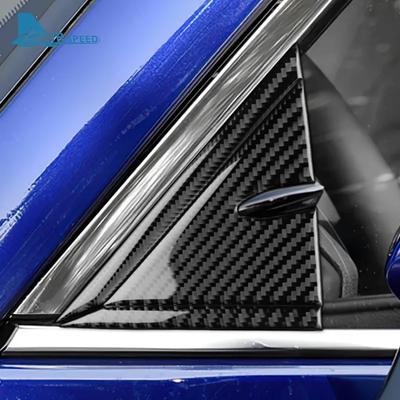 Real Soft Carbon Fiber For Toyota Camry 2018 2024 LHD RHD Car A-pilar Triangle Panel Interior Trim