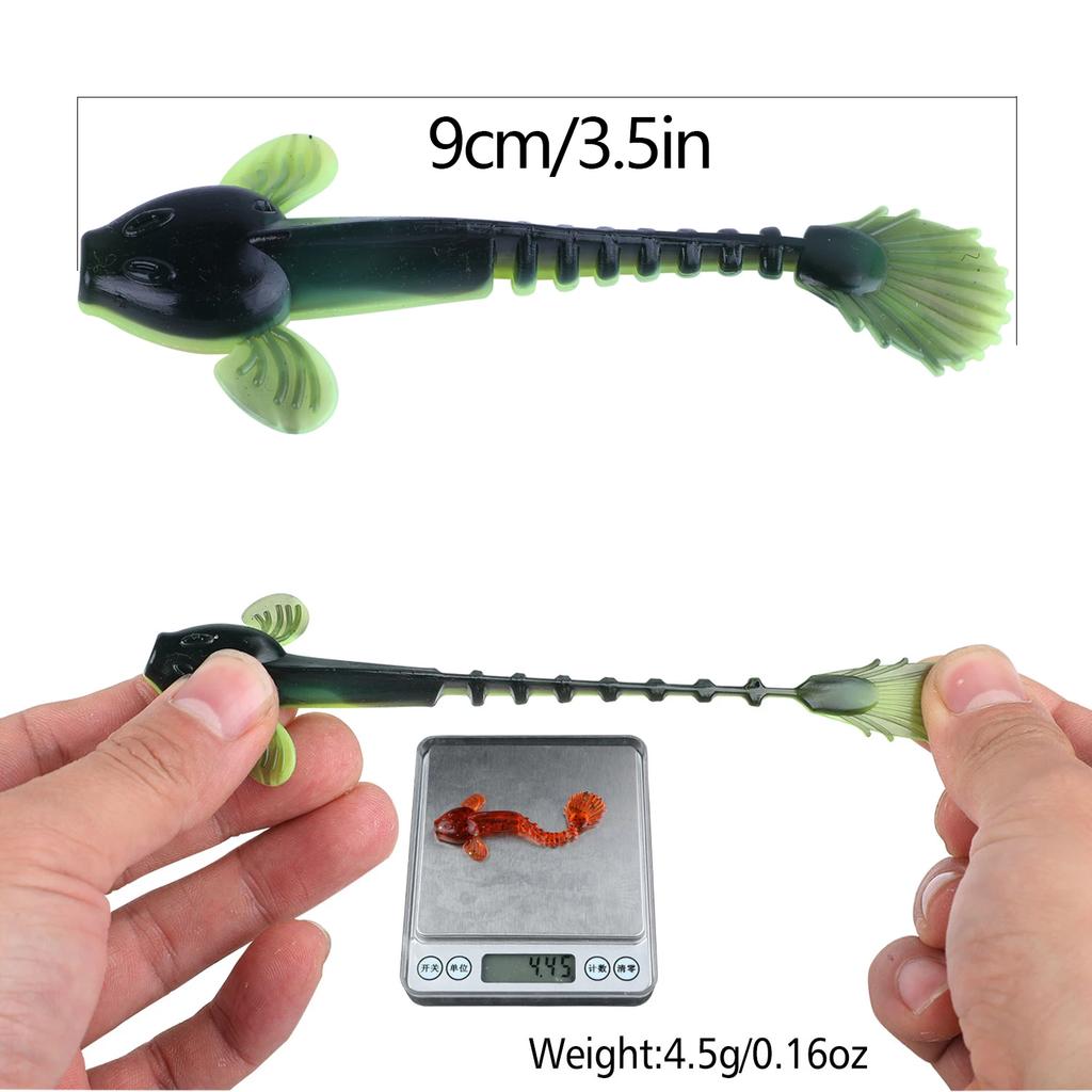 Soft Lure 4.5g 3.5in 90mm 12PCS/Lot Fishing Swimbait Lure Set Tail Worm Saltwater/Freshwater Fishing Baits