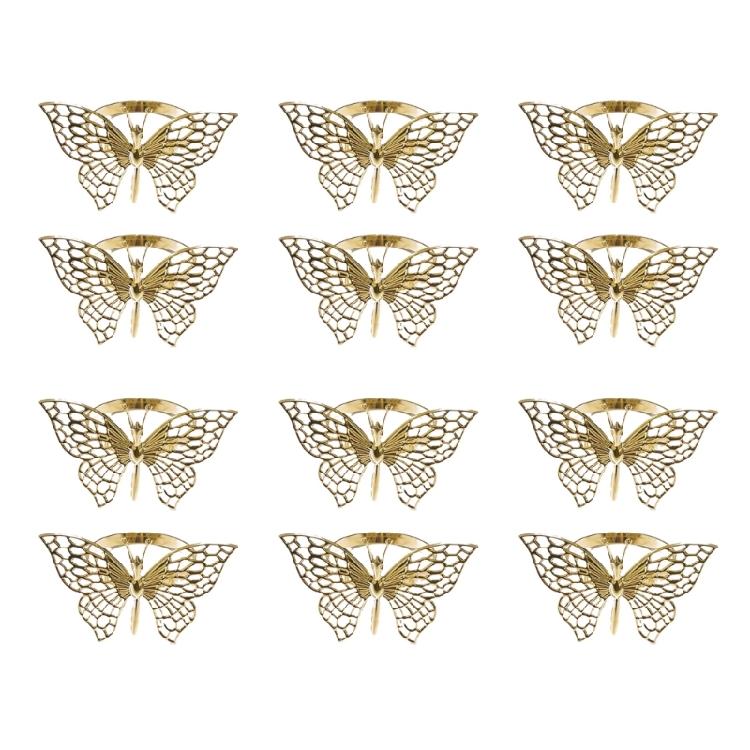 Set Of 12 Elegant Butterfly Napkin Rings Accessory For Enhancing Dining Ambiances At Weddings And Festival Meals