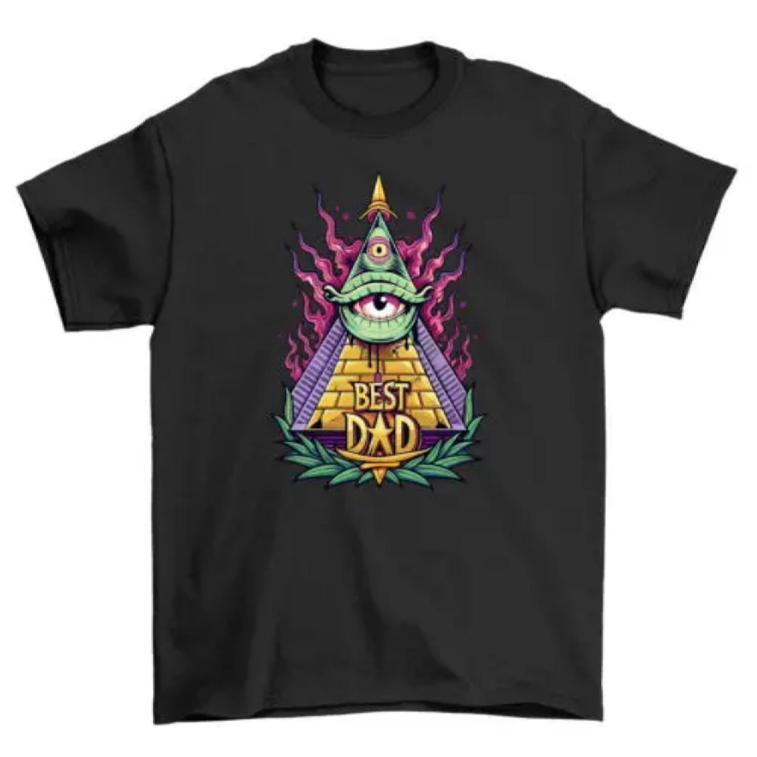 

Best Dad Seeing Eye T-shirt_ Hilarious Pyramid Design, Perfect for Dad Jokes, 10 XXXXXL чорний