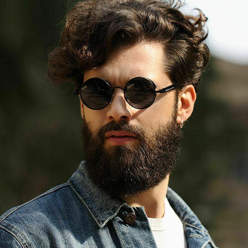 1PC Polarized Steampunk Men's Sunglasses New Design Round UV400 Sunglasses