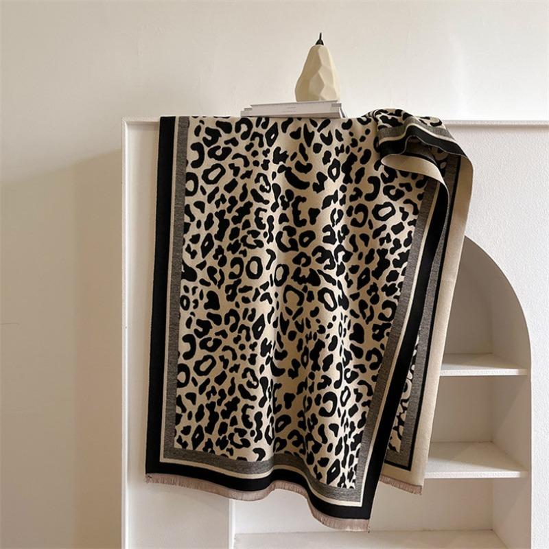 Camellia cashmere scarf women's winter senior sense versatile thickened warm scarf air conditioner shawl