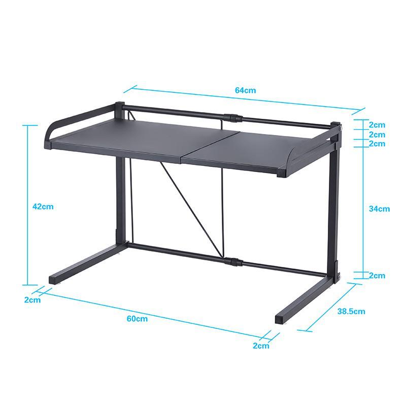 Retractable Multi-layer Kitchen Storage Rack for Microwave and Rice Cooker