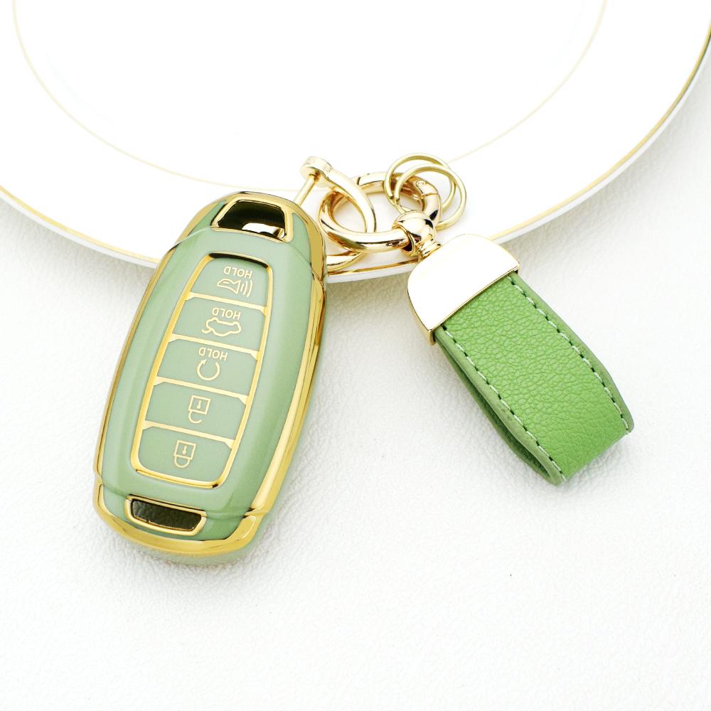 5 Buttons TPU Car Key Case Cover Keychain for Hyundai I30 Ix35 KONA Encino Solaris Azera Grandeur Ig Accent Santa Fe Palisade