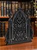Gothic Black Castle Tabletop Ornament, Vintage Wooden Arch Shaped Design with Printed, Desktop & Shelf Decor for Home & Office
