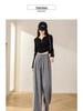 High-Waisted Glutinous Rice Knit Wide-Leg Pants - Women's Trendy Autumn Casual Loose-Fit (145cm)