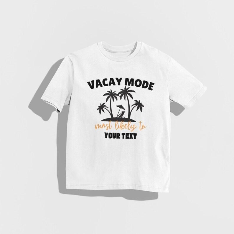 Custom Vacay Mode Beach TShirt Personalized Palm Tree Island Graphic Tee Y2k Clothes Women Clothing Vintage Clothes Tshirts