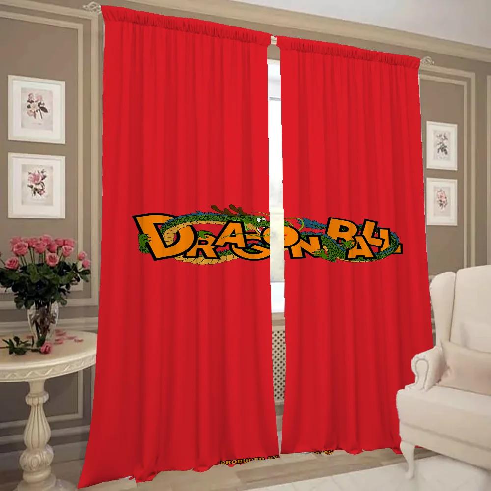 Zasłony kuchenne do wnętrza domu do salonu 2 sztuki Zasłony zaciemniające Zasłona na drzwi Dragonball Przegroda Dekoracja sypialni