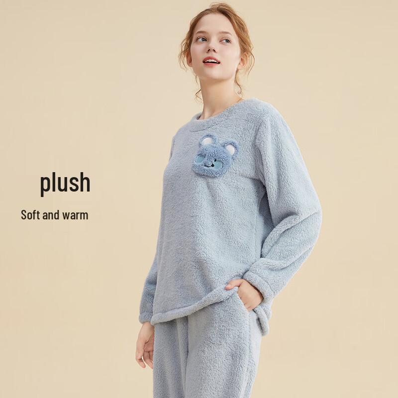 Women's Cute Coral Fleece Warm Pajama Set