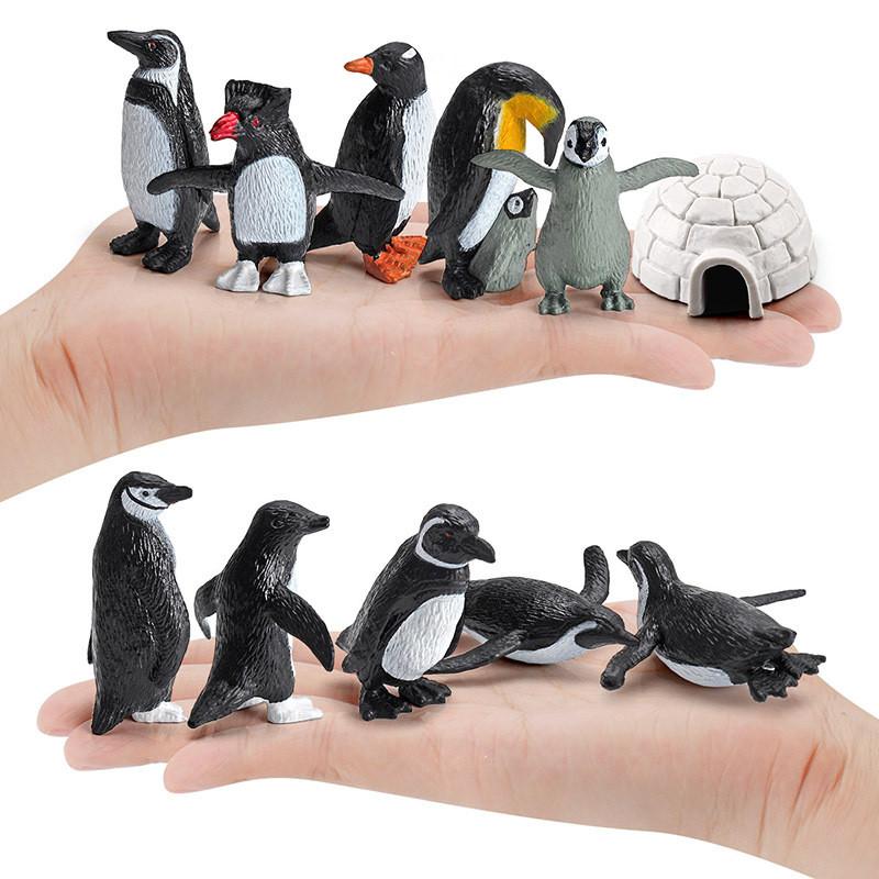 Miniatur-Pinguin-Modellset, PVC-Sammelfiguren für arktische Dekoration