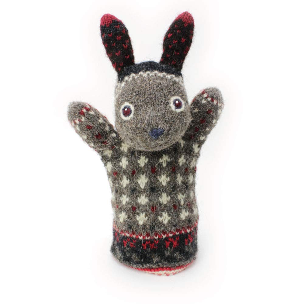 Rabbit (Brown) Puppet Knitting Kit / A Traditional Estonian Knitted Doll from "Anu & Anu's Animal Knits"