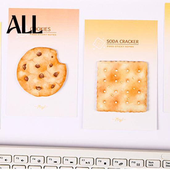 Cute Stick Notes Note Pads, Funny Toast Bread Cookie Cheese Design Notepad, 30 Adhesive Memo Pad Sheets/Pad Self for Home Office Notebook Bookmarks