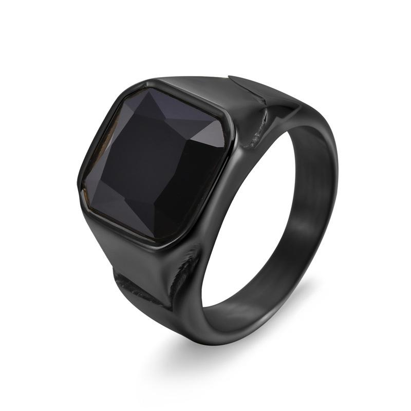 

2025 Personalized Square Cut Glass Gemstone Men s Ring Fashion Handmade Ring 13