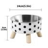 Pet Cat and Dog Bowl Polka-dot Plaid Stainless Steel Anti-slip Easy To Clean Indoor and Outdoor
