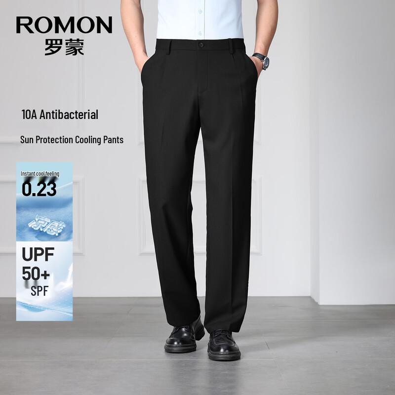 ROMON Men s Anti-Bacterial UPF50+ Cool Feel Business Casual Trousers 32