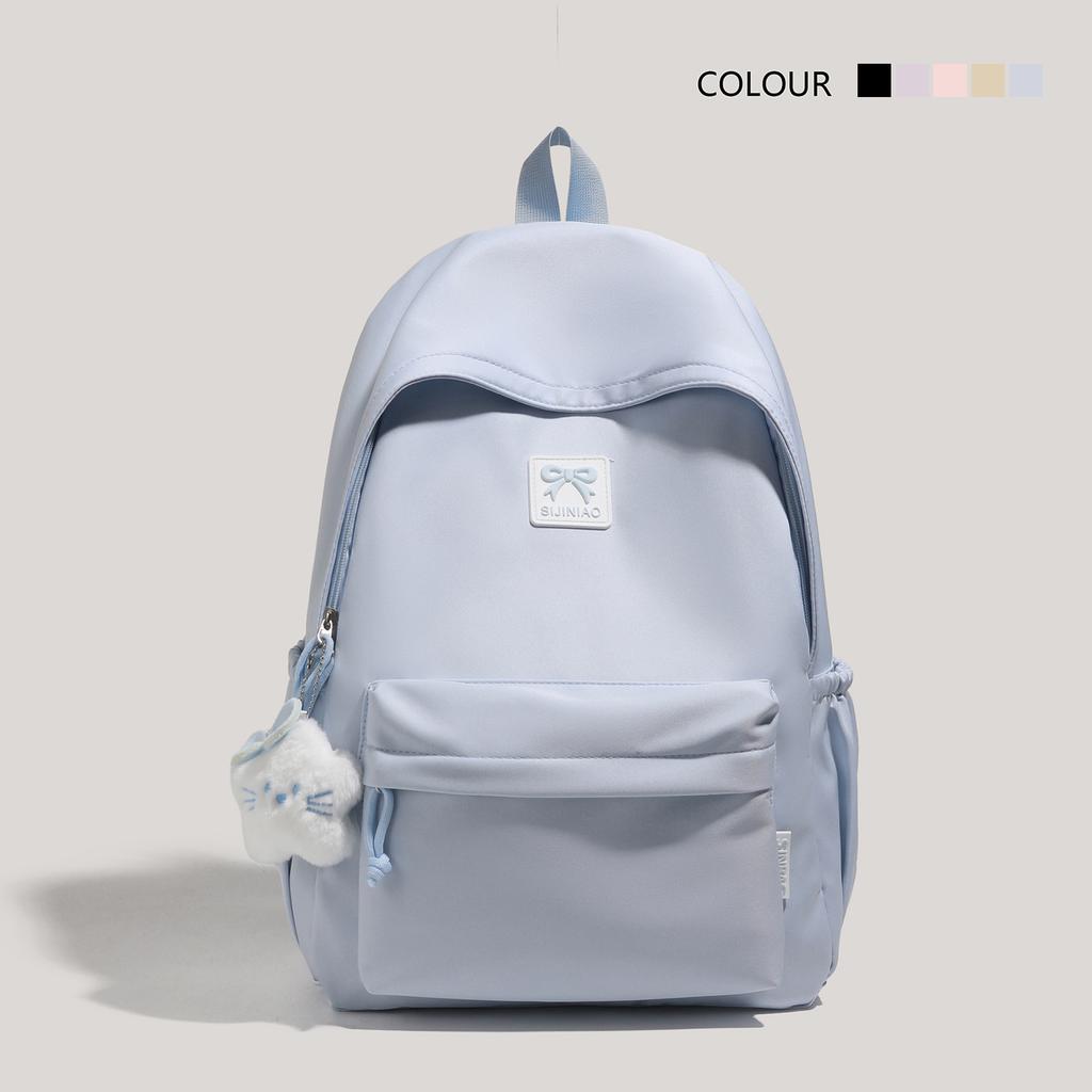 Schoolbag new schoolbag female ins cute junior high school students large capacity campus backpack primary and secondary school students solid color