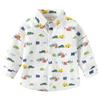 Children's Long-Sleeved Dinosaur Shirt, Spring and Autumn Boys' Cartoon Car Shirt, Baby Boy's Lapel Sun Rainbow Top