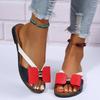 Summer Open Toe Slippers With Bow Dressy Fashion Indoor Outdoor Slippers Casual Comfy Summer Beach Shoes