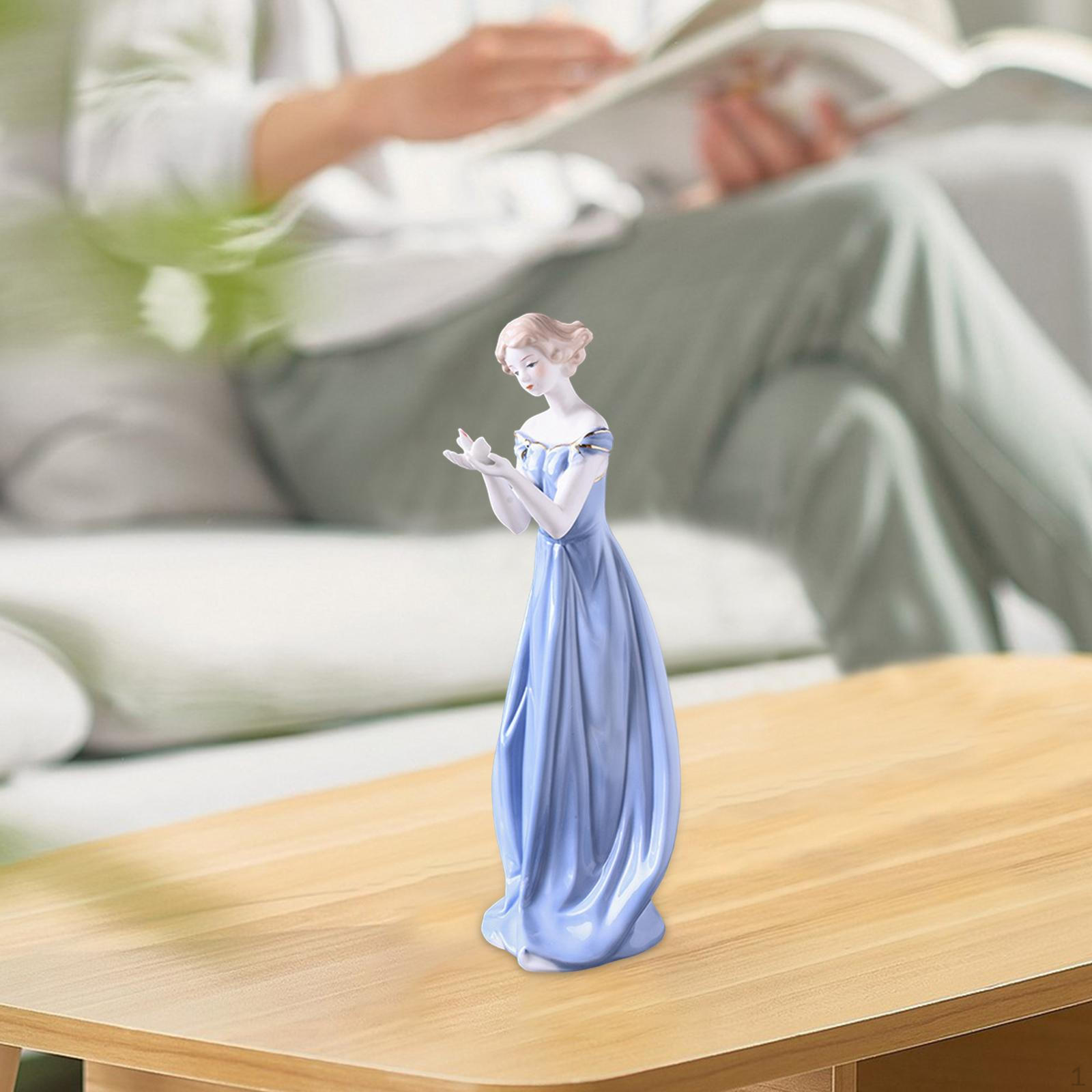 

Керамическая фигурка девушки, фарфоровая статуэтка леди, центральная часть коллекции, современная для офиса Style B