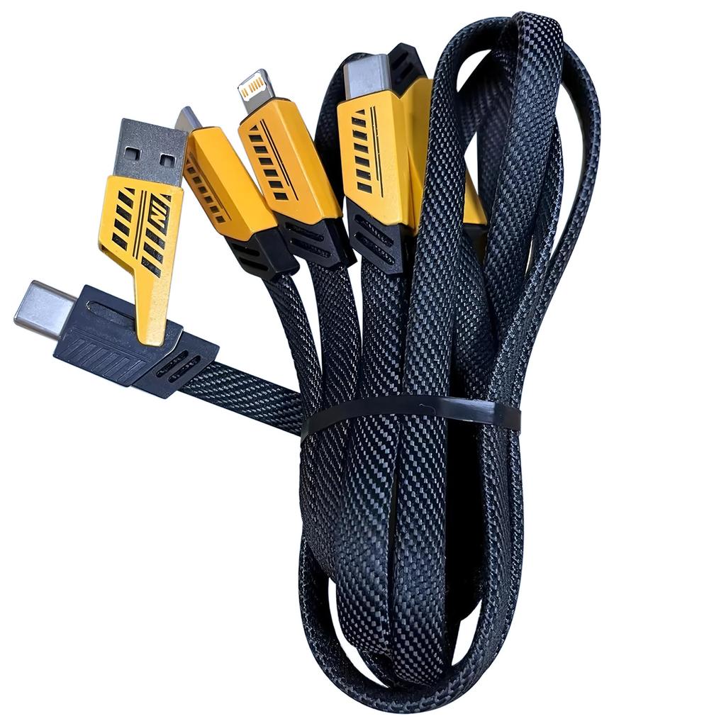240W 2 In 3 USB PD Fast Charging Cable Type C Micro IOS Multi Charger Cable for iPhone Huawei Samsung Nylon Braided Cord