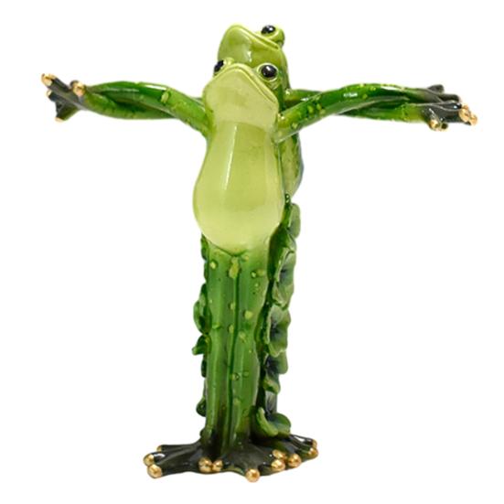 Couple Frog Figurine Resin Baseball Tennis Frog Figure Toy Model Statue Sculpture Desktop Decoration Ornament Festival Gift