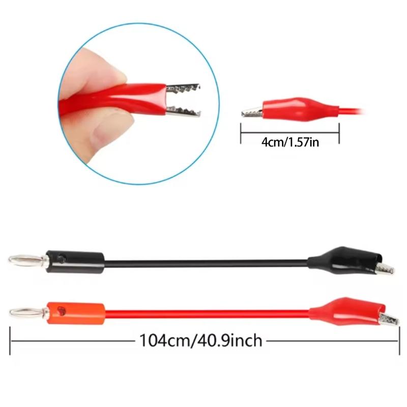 2Pcs Double End Test Leads Wire Line Silicone Banana Plug To Alligator Clip Test Leads Test Cable Leads Connector
