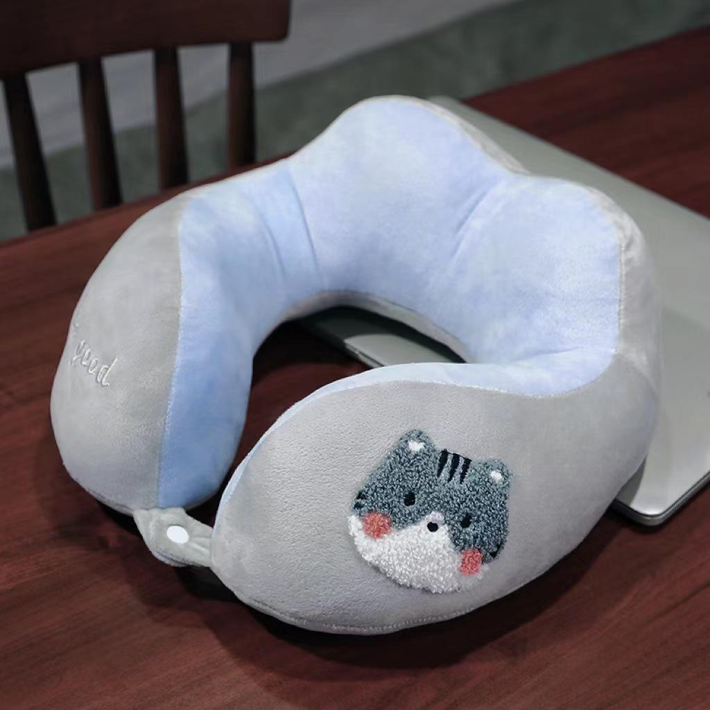 

Мягкая подушка для путешествий с героями мультфильмов U-образная дорожная подушка для шеи, подушка в виде самолета, подушка для шеи, портативная подушка для домашнего офиса для детей, милая 30x30cm светло-серый