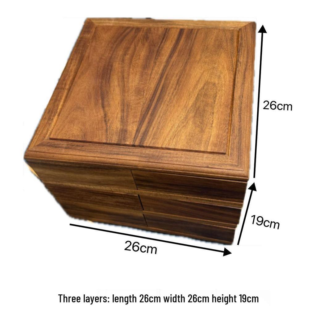 South American Walnut Rotating Puzzle Box for Tea Set & Jewelry Storage