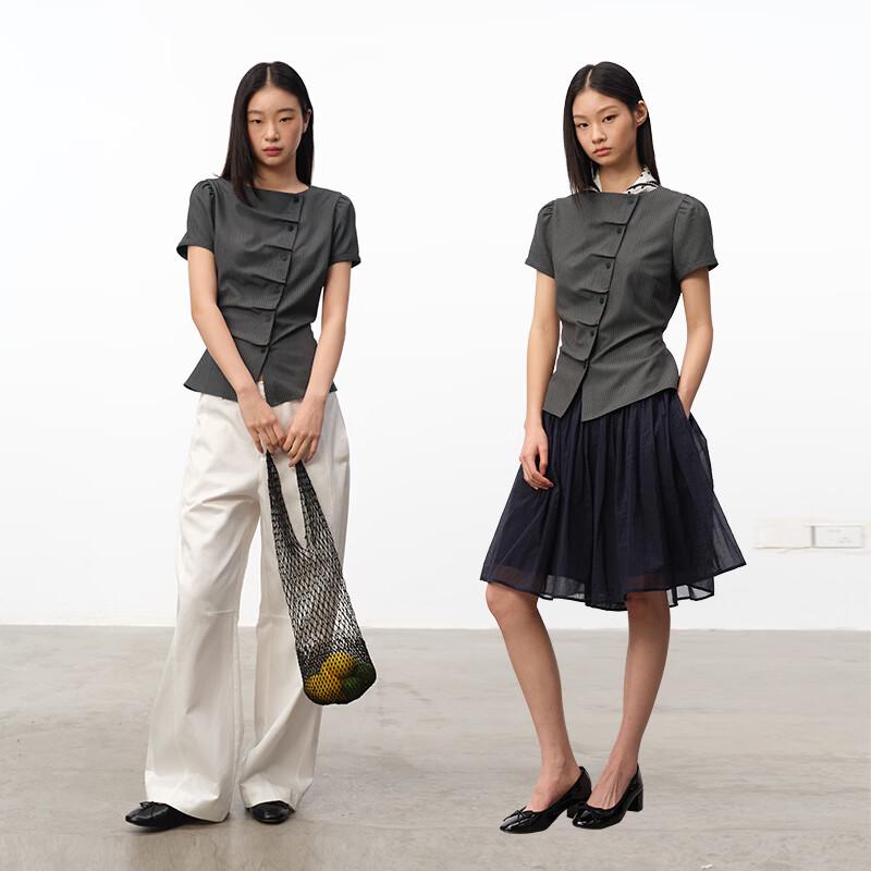 GREEN BELT Striped Short Sleeve Shirt