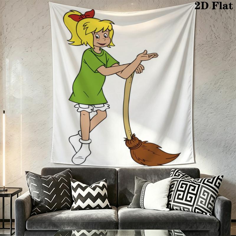 Bibi Blocksberg Wall Tapestry Aesthetic Wall Hanging Printed Fabric Blanket Decorative Tapestries for Bedroom Living Room Home Decor