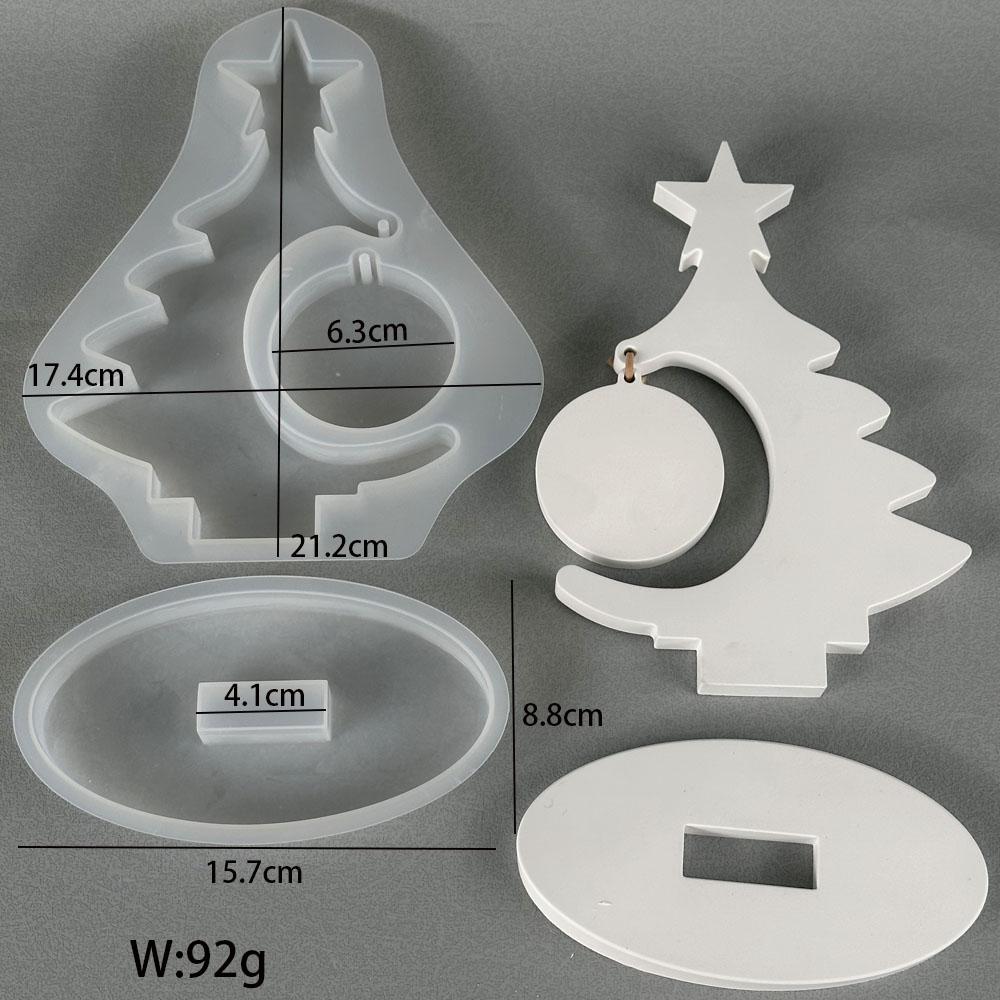 Christmas Tree Ornaments Silicone Mold DIY Handmade Plaster Epoxy Resin Jewelry Stand Casting Molds Christmas Decor Supplies
