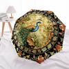 Peacock, FloralThemed Automatic Opening and Closing umbrella 8 Ribs, Suitable for Leisure and Going Out, Outdoor Accessory, Gothic Style,