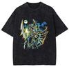 Classic Anime Yugioh Dark Magician  Manga Graphic Print T-Shirt Men Women Vintage Washed Cotton Summer New Tee Streetwear Fashion Oversized Top
