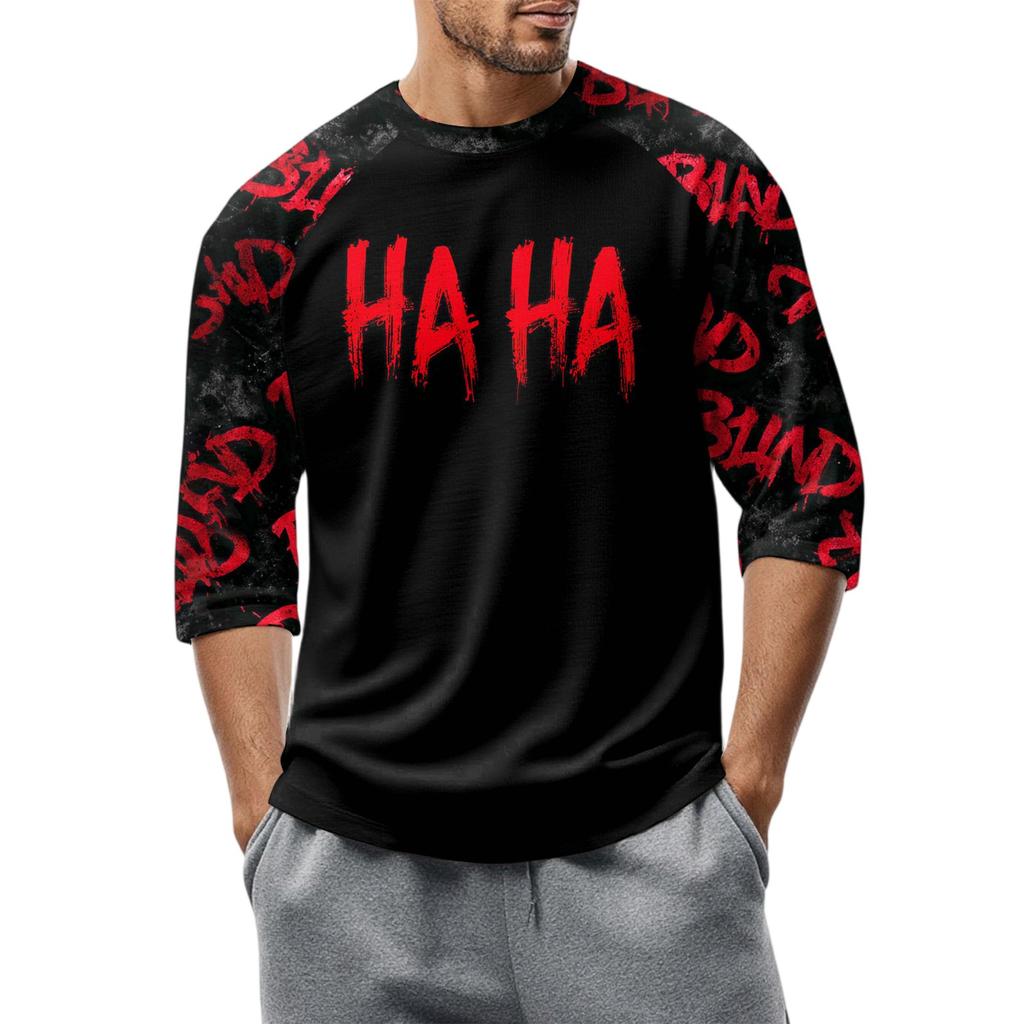 Pánské tričko s kulatým výstřihem a nabíranými rukávy