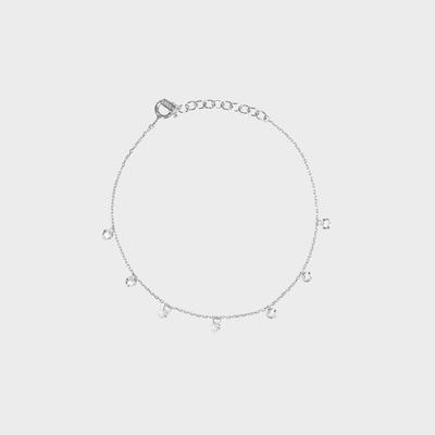 925 Silver Crystal Layered Women's Silver Bracelet