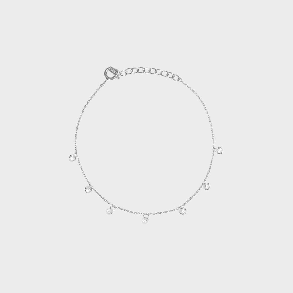 925 Silver Crystal Layered Women's Silver Bracelet