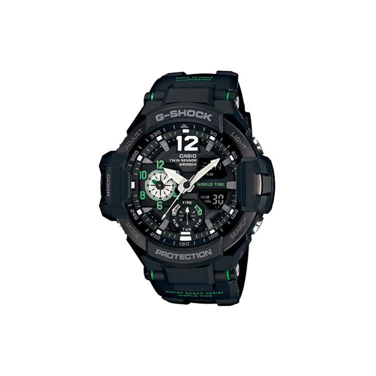 

Casio G-Shock Aviation Series Mechanical Heart Large Dial Multifunction Waterproof Shockproof Quartz Movement Resin Strap Men watches GA-1100-1A3ER Black Strap
