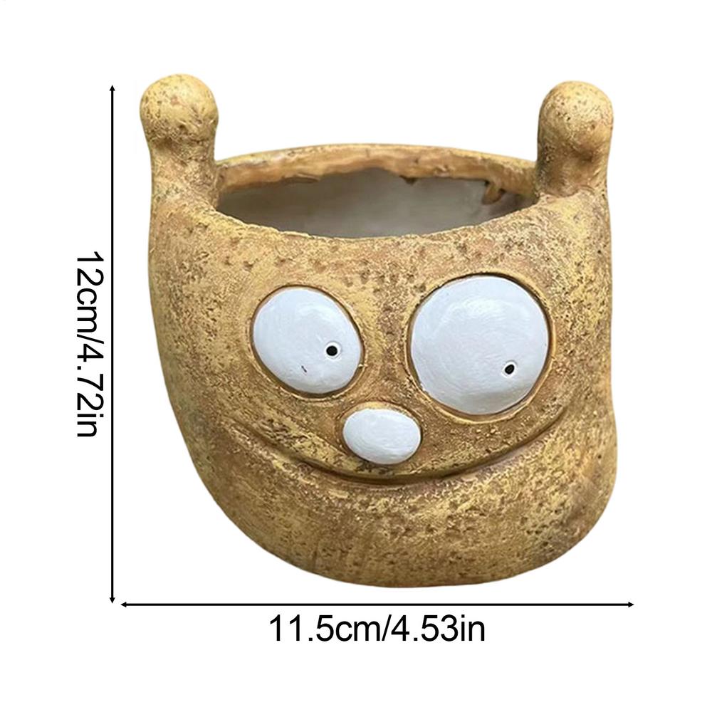 Funny Expression Flower Pot Cute Facial Expression Modern Resin Desk Decor Cactus Planter Funny Pots For Office Decoration
