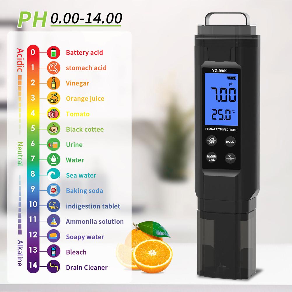 

5 in 1 Digital Water Quality Tester Pen Salinity/PH/Temp/EC/TDS Meter for Drinking Water/Aquariums/Hydroponics/Pools China Mainland