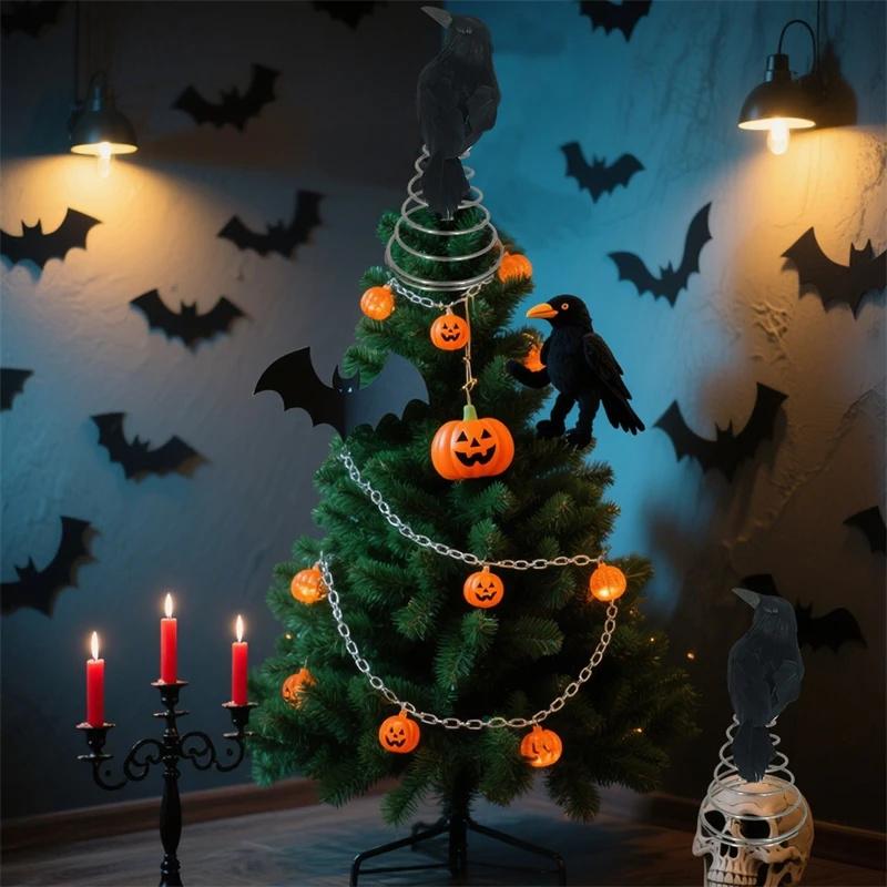 Crow Halloween Simulation Black Crow Decoration Ornament Halloween Christmas Tree Top Decoration Venue Layout Props Gifts New