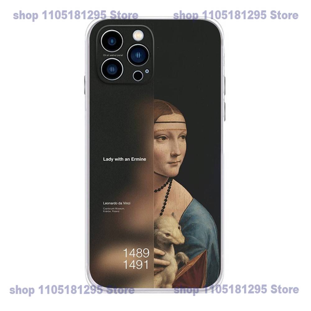 L-Leonardo da Art Vinci Phone Case For iPhone 17,16,15,14,13,12,11 Plus,Pro,Max,XR,Plus,E,Mini Transparent Soft Cover