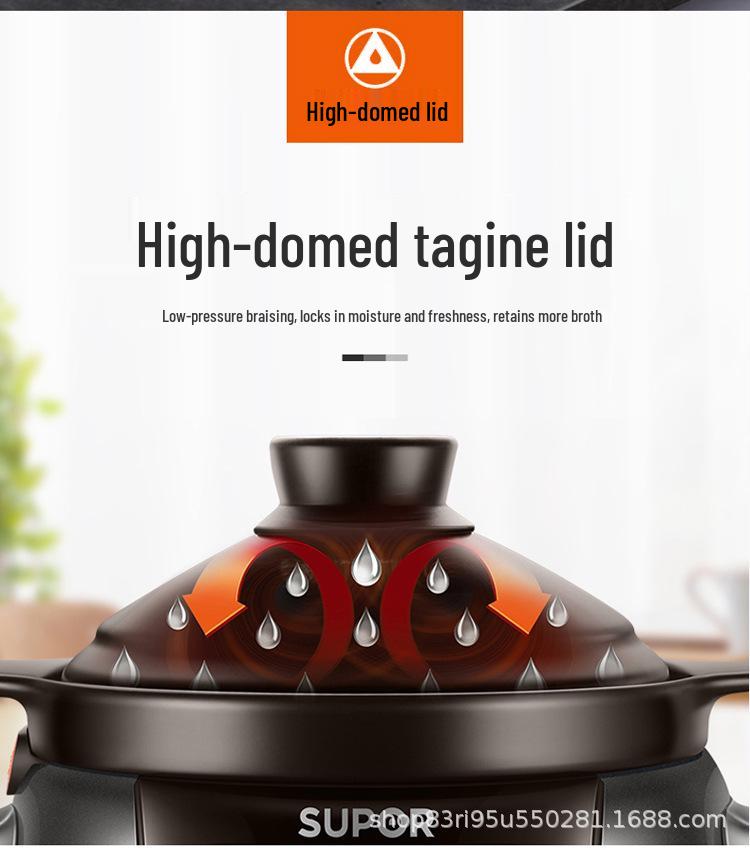 Supor Intelligenter Elektrischer Schongarer mit 3-5L Keramiktopf, Kasserolle mit großem Fassungsvermögen für Eintöpfe und Suppen.